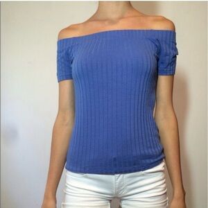 Ambiance Blue Off-the-shoulder Top (M)